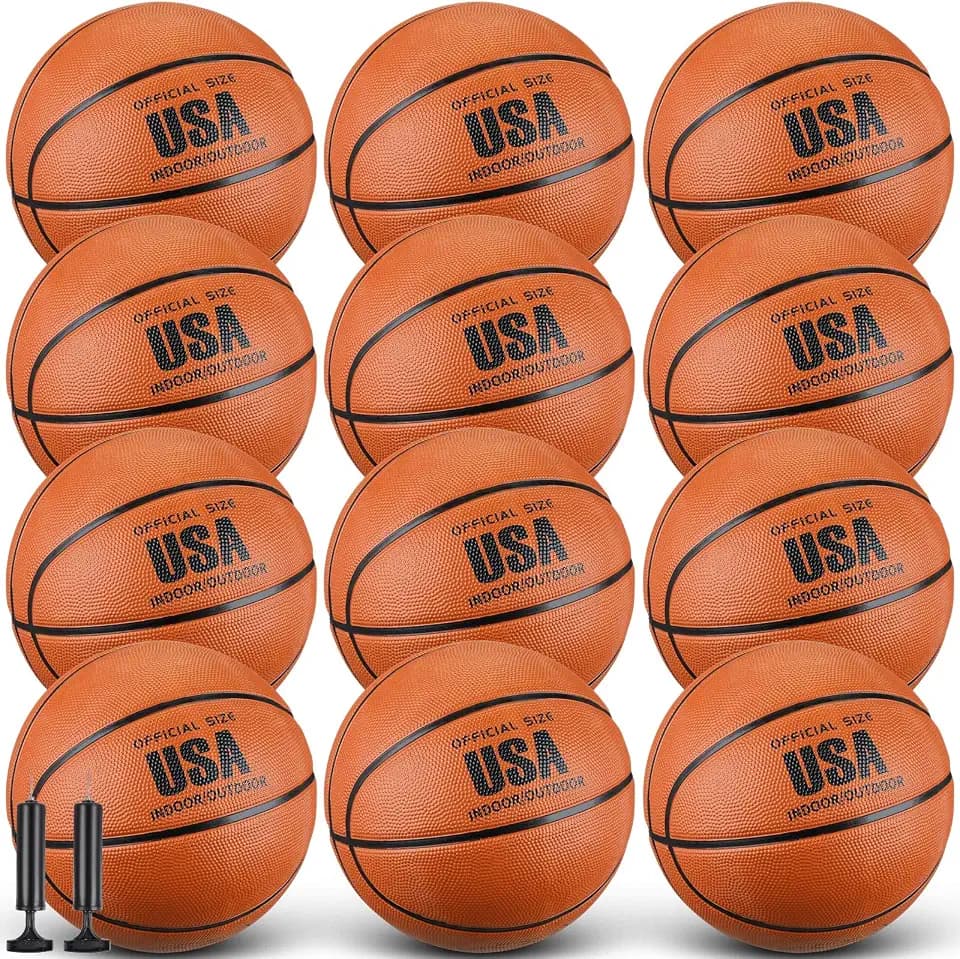 HyDren 12 Pcs Basketballs with Pumps, Indoor Outdoor, Mixed Color