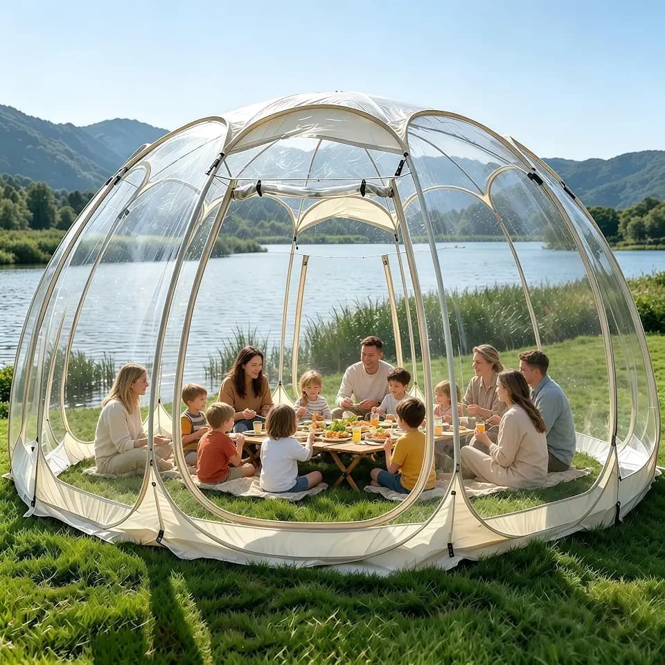 BGYMF Pop Up Bubble Tent 15x15FT Clear Dome, Fits for 10‑15 People