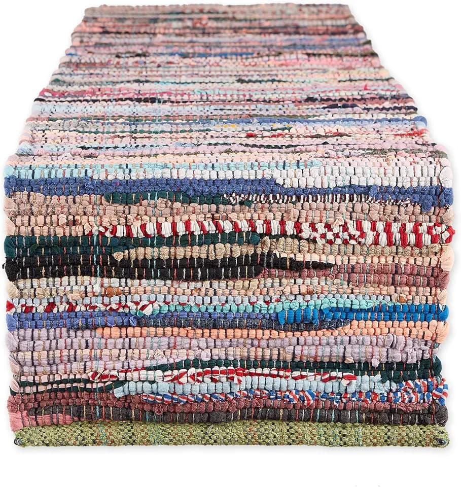 DII Handmade Chindi Tabletop, Table Runner, 14x72, Multicolor