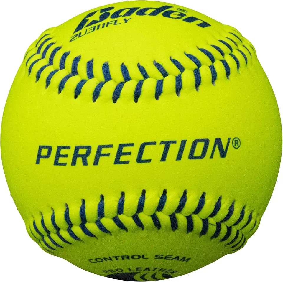 Baden | USSSA Approved | Official League Fastpitch Softballs | Perfection Leather | 11" or 12" | Optic Yellow | One Dozen