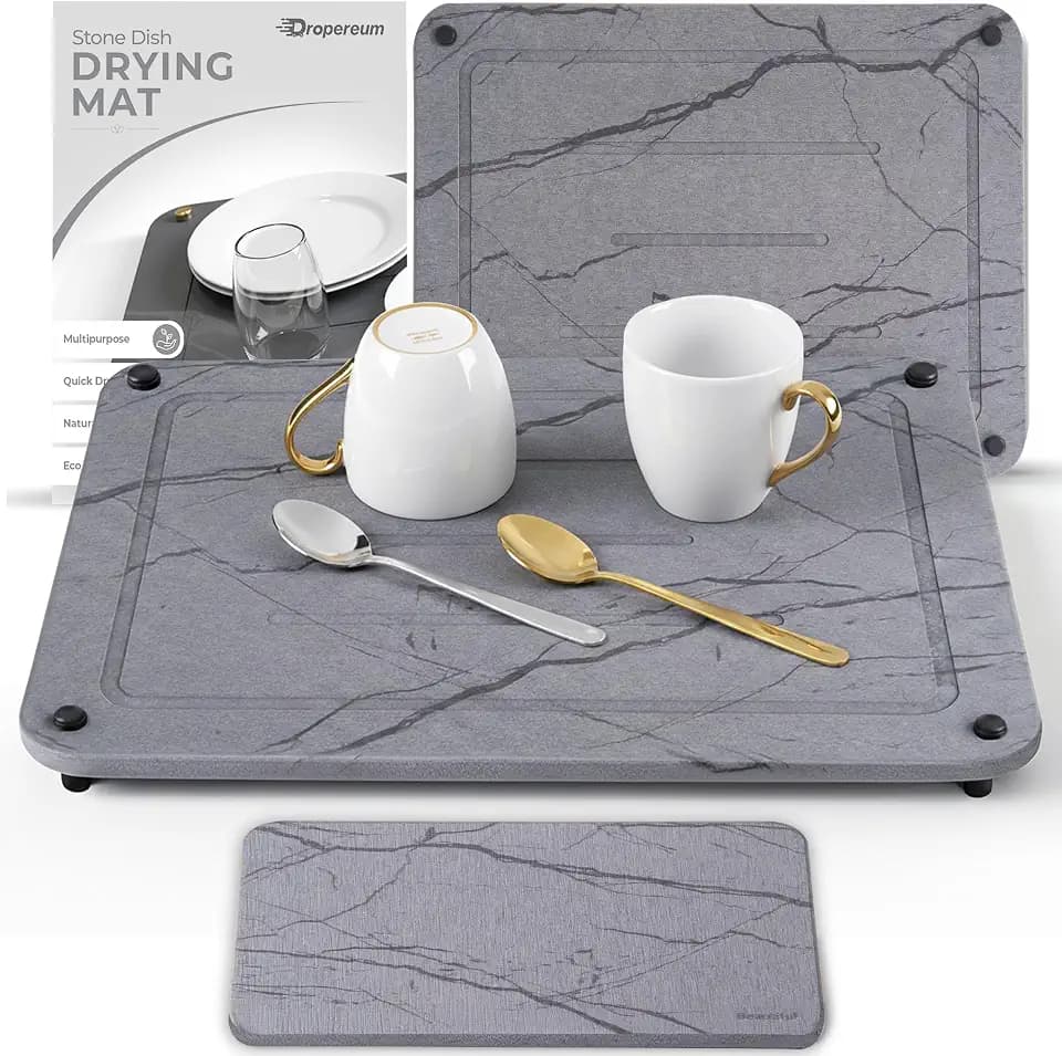 Dish Drying Mat for Kitchen Counter, Drying Matt Kitchen Counter+Sink Caddy