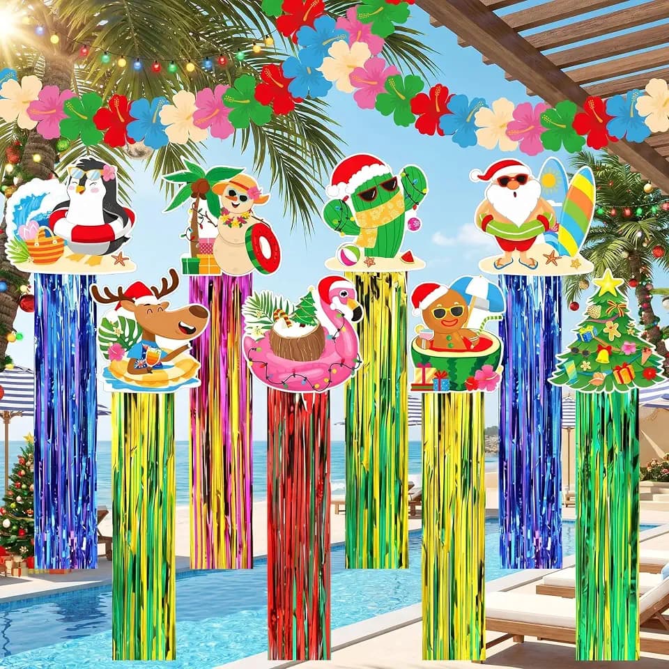 Gemscream 10 Pack July Christmas Decor Set Hawaiian Tropical Party Favors