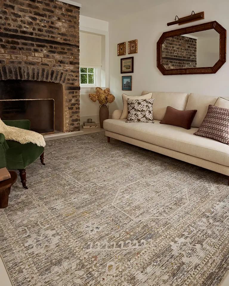 Loloi Chris Loves Julia Ida Taupe/Multi 3'-6" x 5'-6" Accent Rug