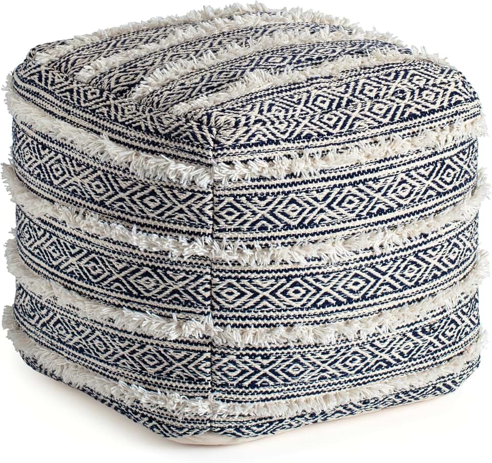 Anji Mountain 20" H x 20" W Handmade Pouf Ottoman for Living Room & Couch