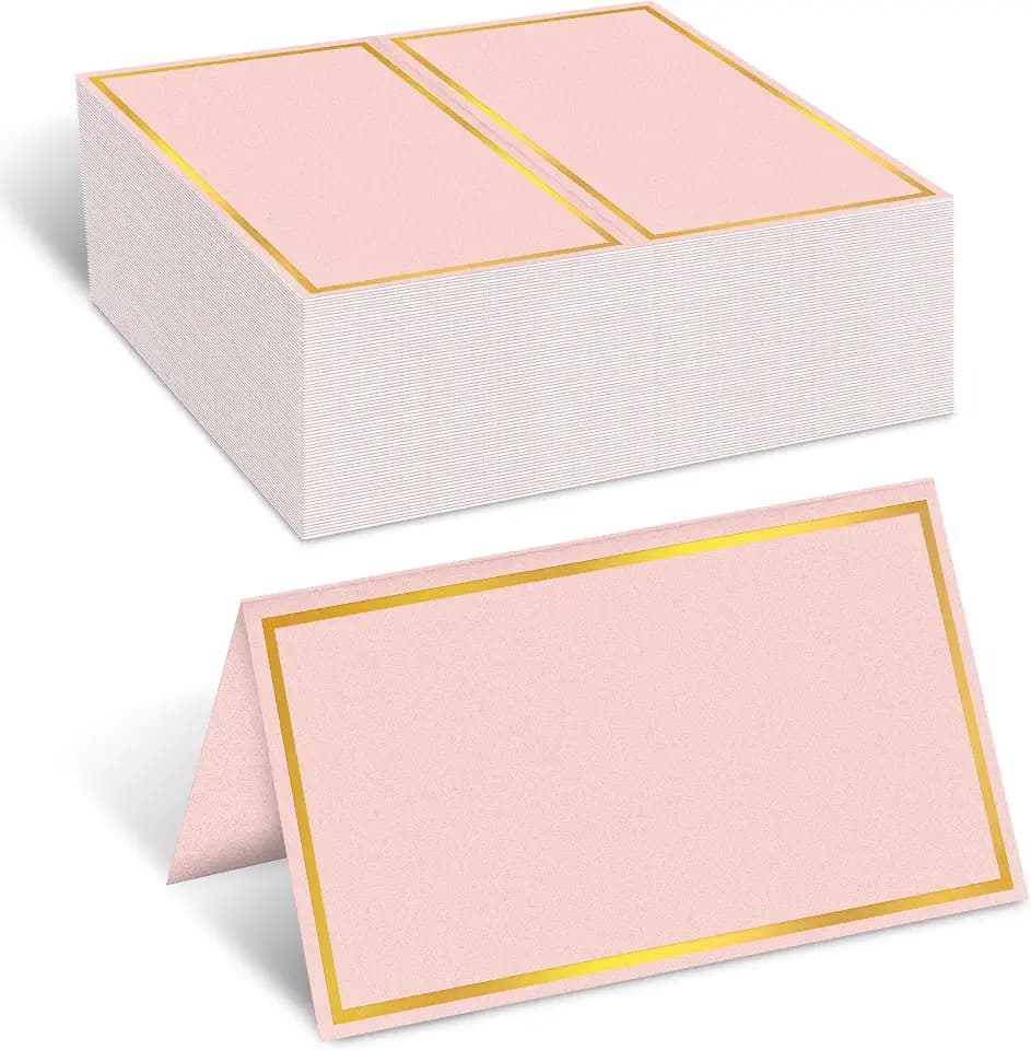 Gold Foil Place Cards for Table Setting,100PCS Table Name Cards