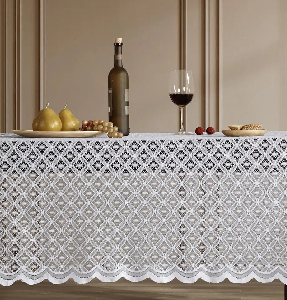 HLC.ME Sedona Lace Tablecloth, Small Rectangle, 54x72 Inch, White