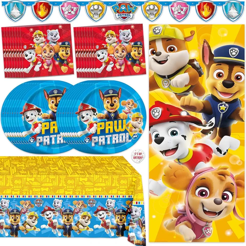 Paw Patrol Birthday Decorations & Party Supplies with Door Poster Backdrop