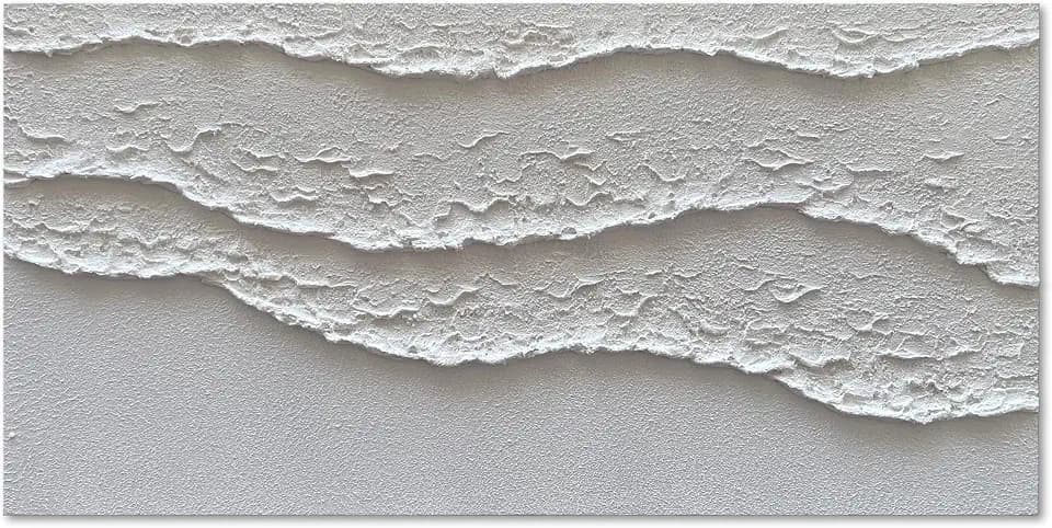NANKAI Art White Waves Abstract Oil on Canvas Home Wall Deco Art 24x48 inch Minimalist Art Oil Painting