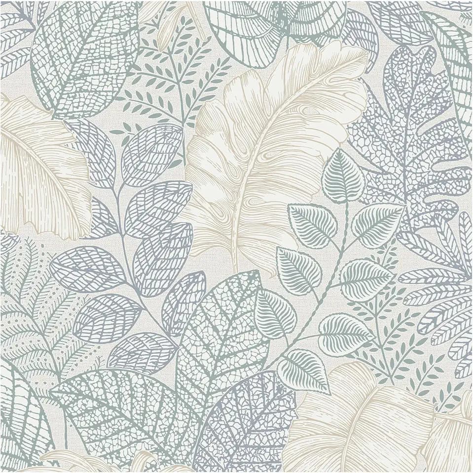 Superfresco Easy Scattered Leaves Duck Egg