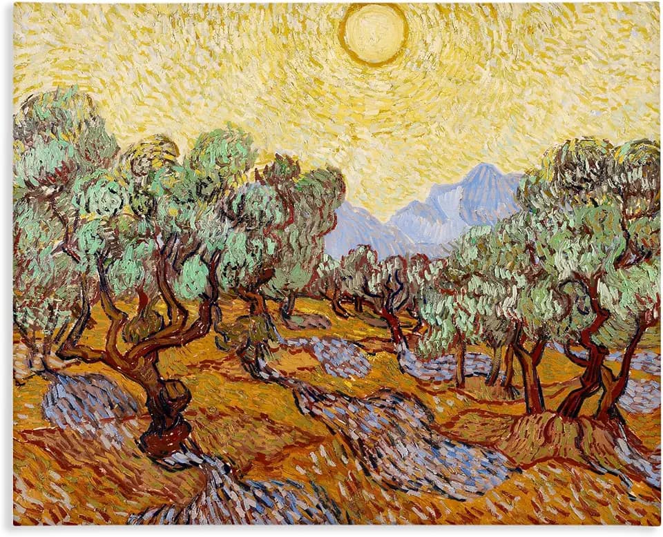 Olive Trees Van Gogh Landscape, 30 x 40 Inch Canvas Wall Art