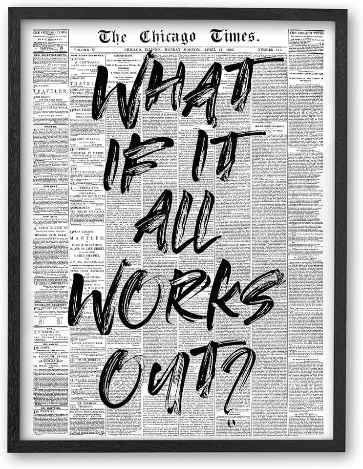 iHery 12x16in What If It All Works Out Framed Motivational Wall Art