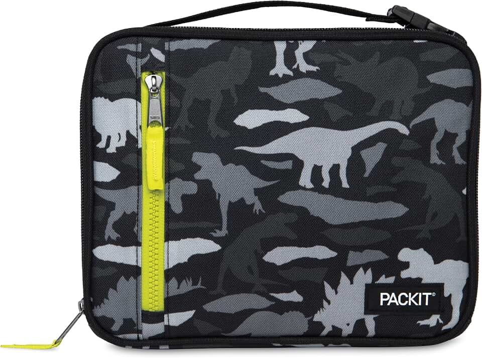 PackIt Freezable Classic Lunch Box, Dino Camo Charcoal