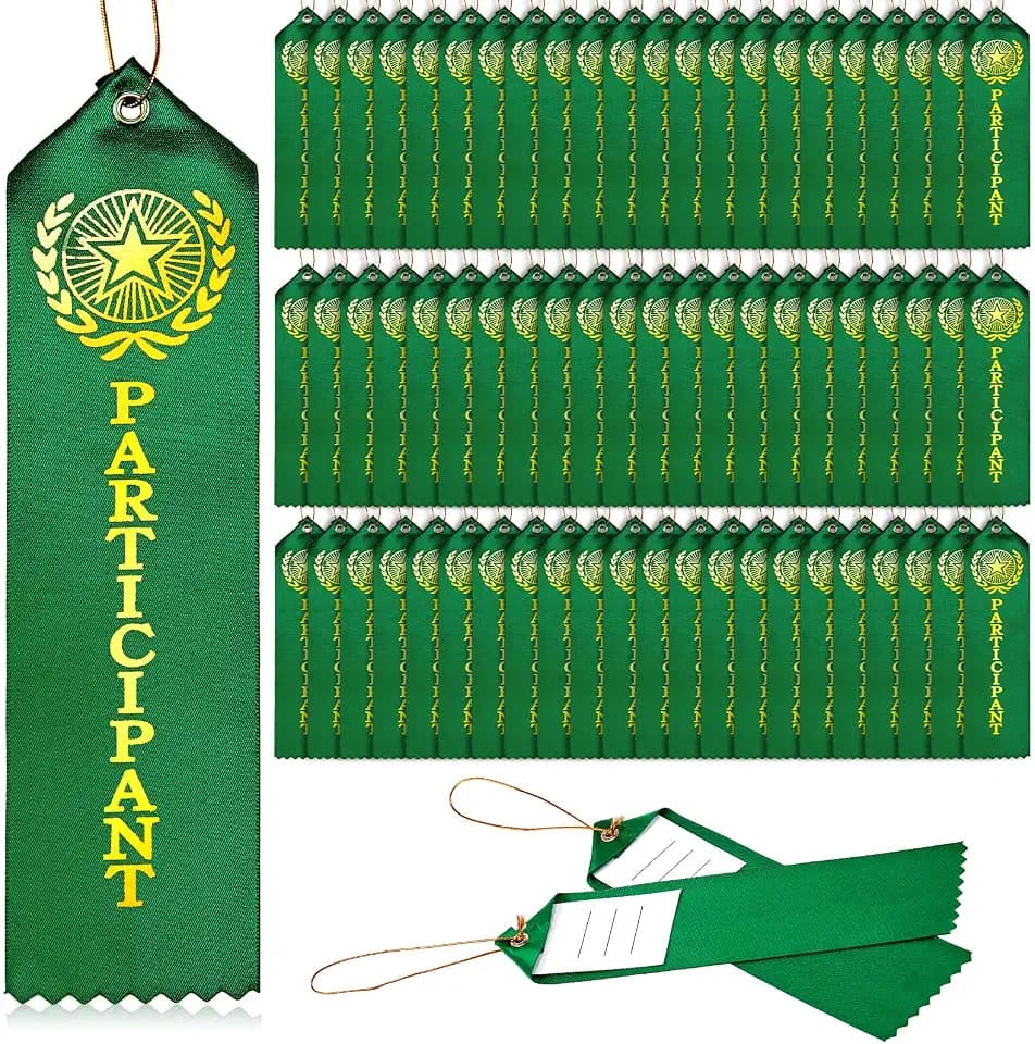 Zonon 36 Pcs Participant Award Ribbons with Event Card for Sports