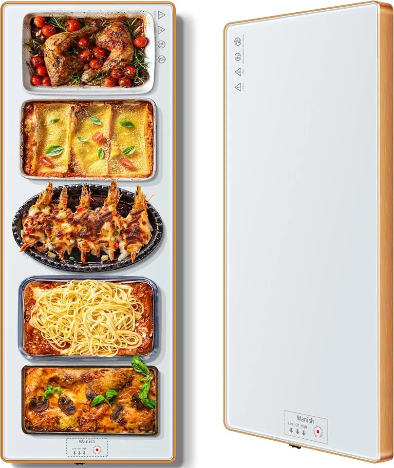 Electric Warming Tray,Extralong 40"x12",Tempered Glass Warming Mat for Food