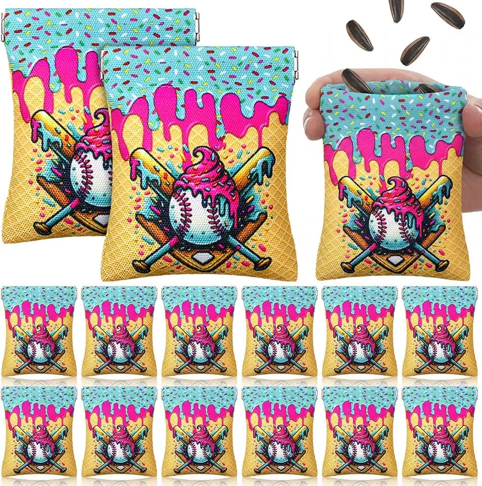 12 Pcs Baseball and Softball Seed Pouch Bags for Team