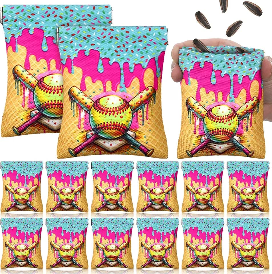 12 Pcs Baseball and Softball Seed Pouch Bags for Team