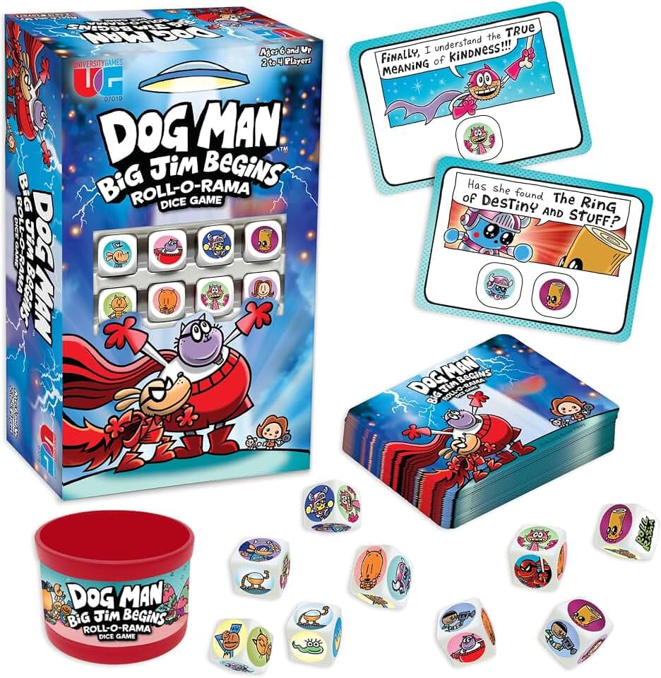 Dog Man Big Jim Begins Roll-O-Rama Dice Game, Family Game, Ages 6+