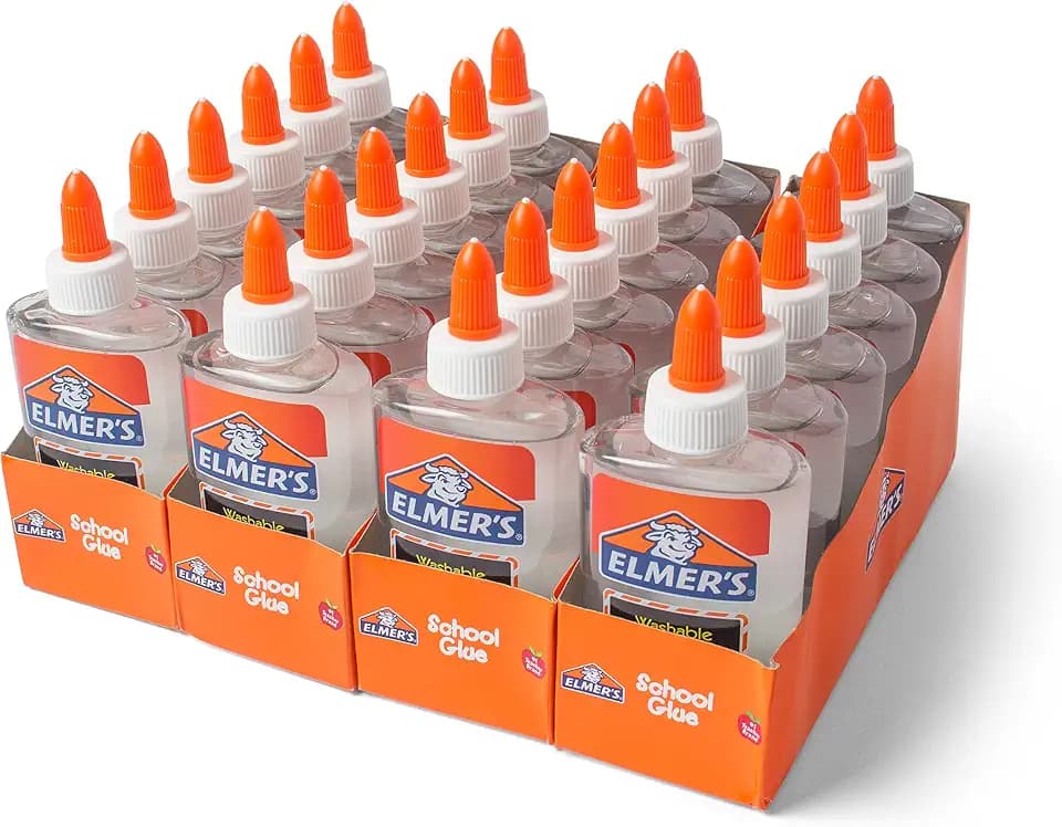 Elmer's Liquid School Glue, Clear, Washable, 5 Ounces, 24 Count - Great for Making Slime, #1 Teacher Brand