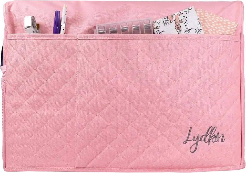 Sewing Machine Dust Cover Complete with Two Needle Threaders, Protective Cover with Pockets and Slit for Handle