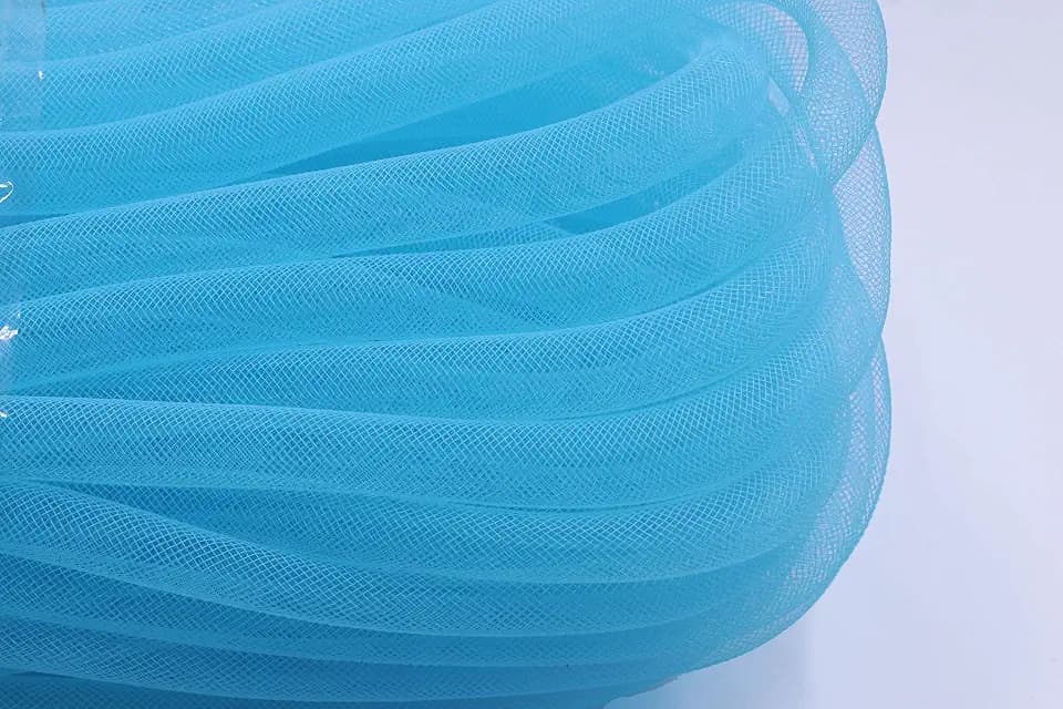 YYCRAF 10 Yards Solid Mesh Tube Deco Flex for Wreaths Cyberlox CRIN Crafts 16mm 5/8-Inch (Solid Aqua)