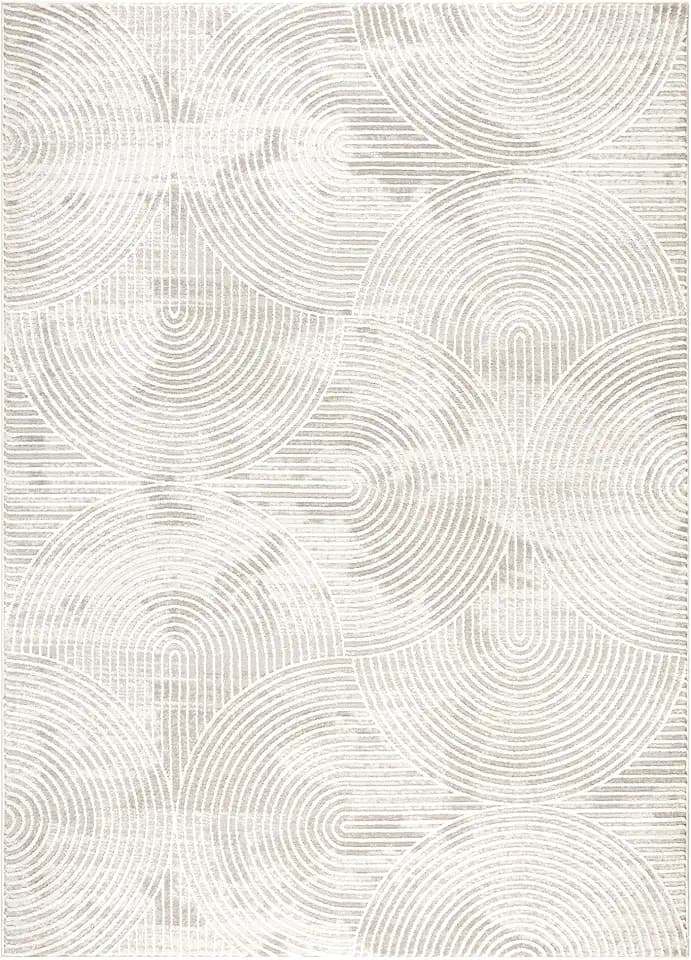 TOWN & COUNTRY LUXE Maya Soft Arches Neutral Indoor Area Rug with High-Low Texture, Ivory/Greige, 6'6"x9'6"