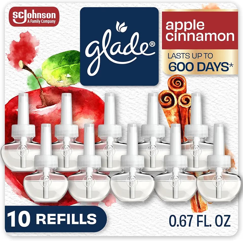 Glade PlugIns Air Freshener Refills, Apple Cinnamon, 10 Count