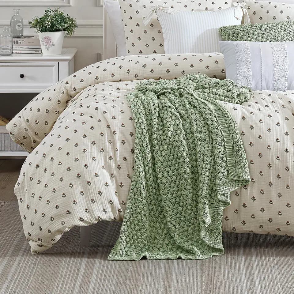 Peri Home King Duvet Cover & Sham Set - 100% Cotton - 3-Piece - Multi Block Print Gauze