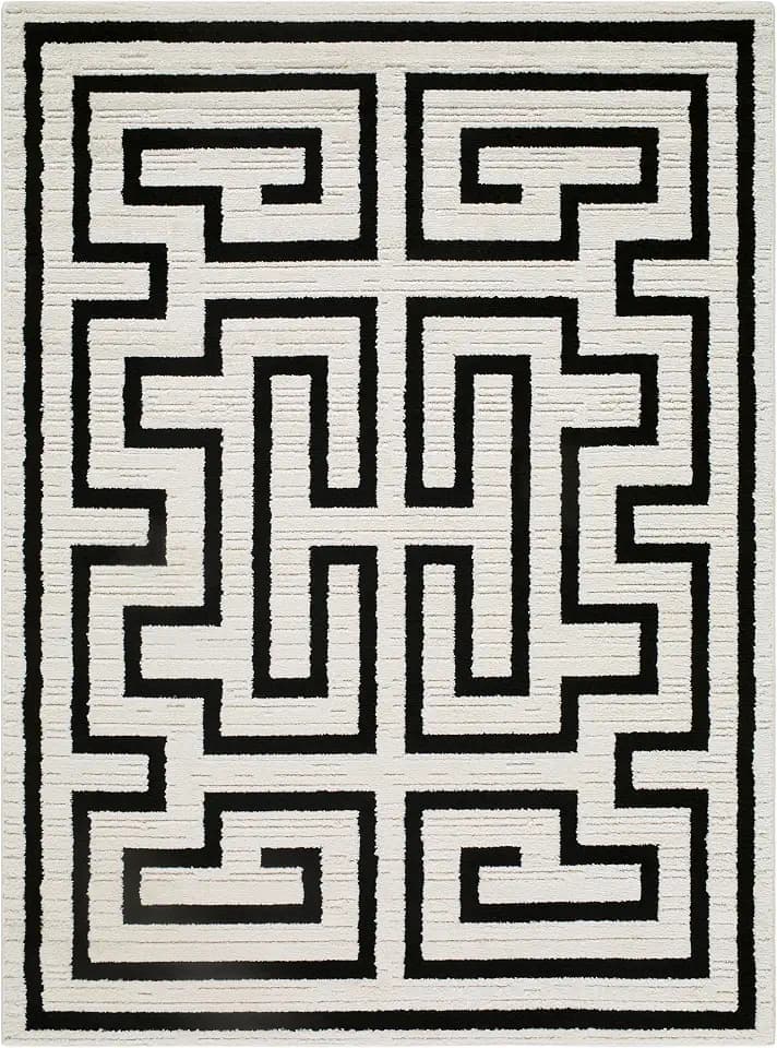 Livabliss x Rachel Zoe The Studio Edit Modern Area Rug, 2' x 2'11", Ivory/Black