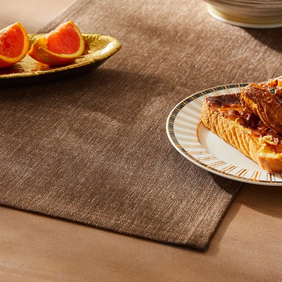ZeeMart Rustic Cotton Linen Table Runner, 13x90 Inches Brown