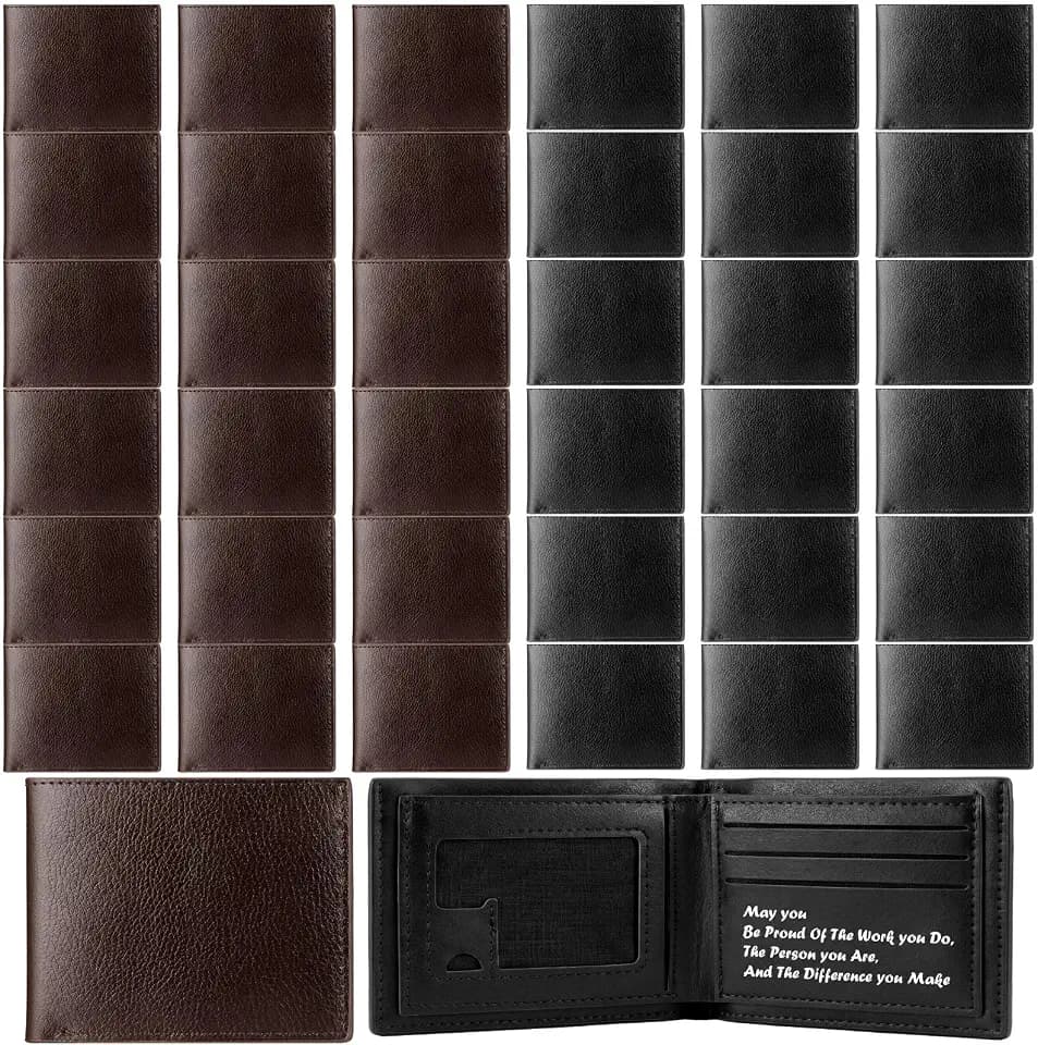 36 Pcs Leather Wallet Bulk for Mens Bulk Gifts 2Color