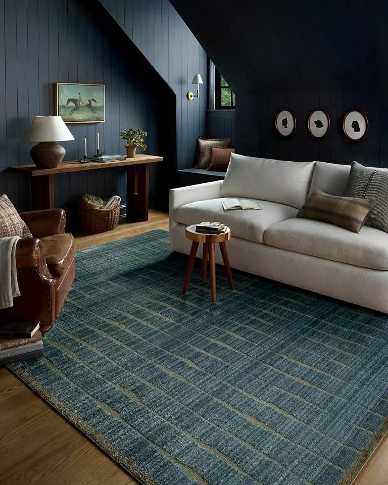 Loloi Chris Loves Julia Calvin Ocean/Olive 5'-3" x 5'-3" Round Area Rug