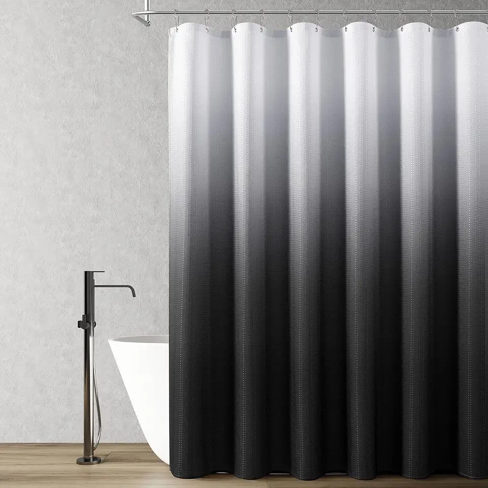 Naturoom Extra Long Shower Curtain 96 inches 8FT for Bathroom Light Grey