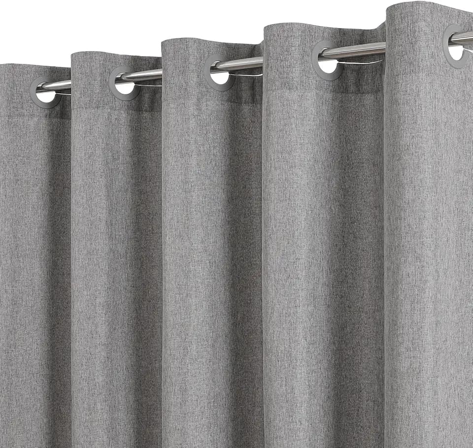 eachope No Hooks & No Liner 150GSM Fabric Shower Curtain,71Wx74L,Grey