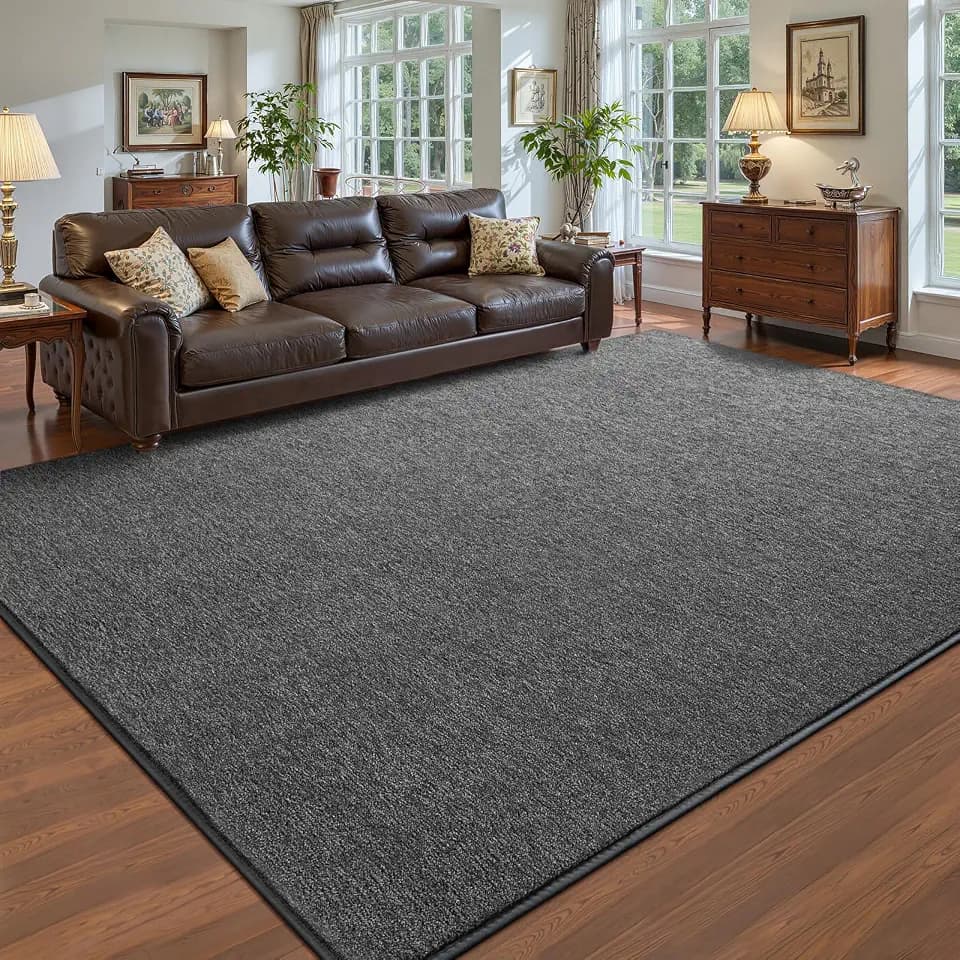 Pettop 5x7 Black Grey Area Rugs for Living Room Bedroom, Thickened Memory-Foam Throw Carpet, Modern Minimalist Super Soft Kids Boys Girls Rug, Non-Slip and Washable Carpets for Dorm Home Decor