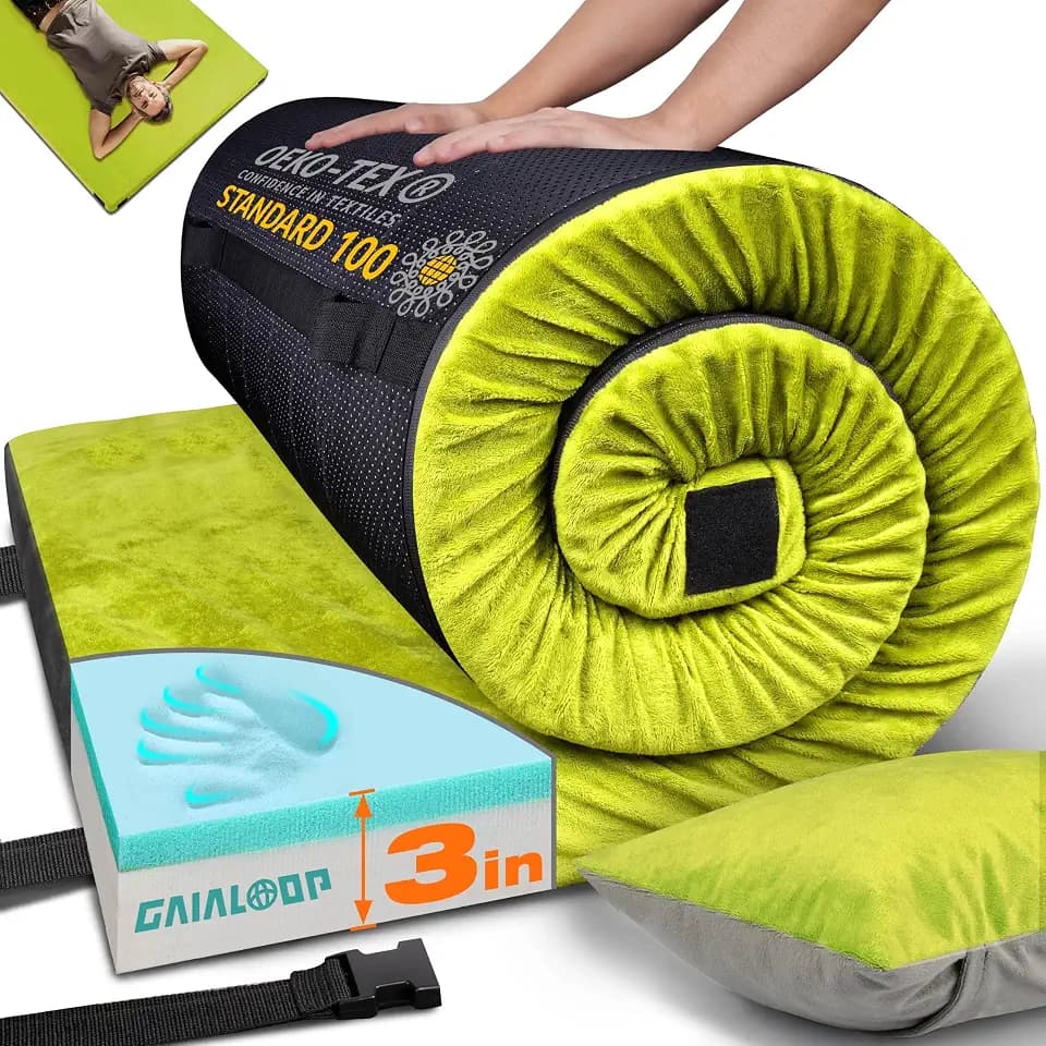 Gaialoop Memory Foam Camping Mattress, 3 Inch Camping Sleeping Pad