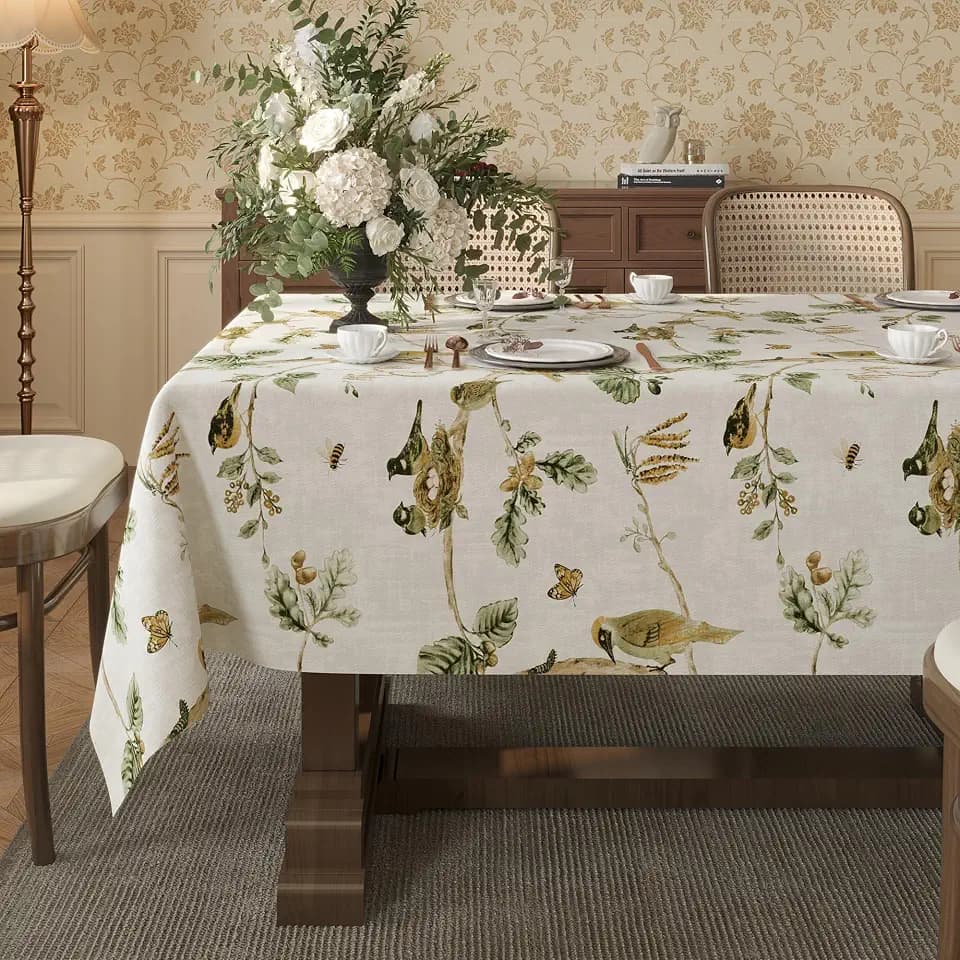 Rectangle Table Cloth,100% Waterproof Tablecloth Oil Proof Spill Proof Vinyl Table Cloth, Wipe Clean Plastic Table Cover for Dining, Camping, Indoor and Outdoor 54" x 84",Magpie
