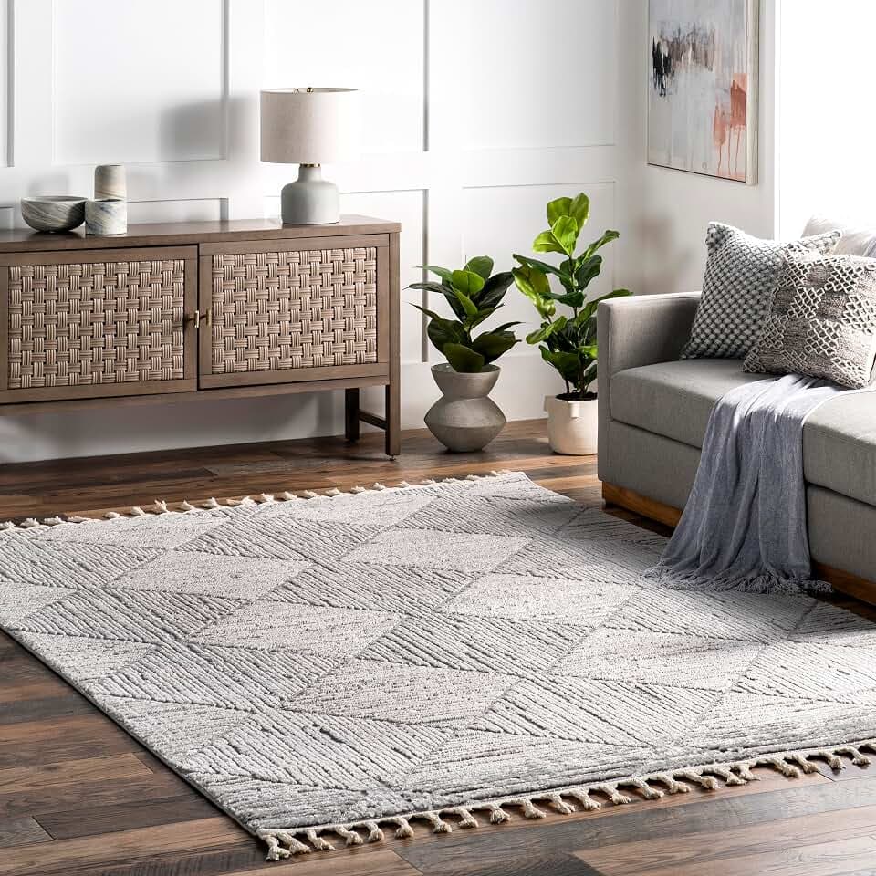 nuLOOM Kerry Light Grey, 2' x 3', Geometric, Soft and Cozy, High Traffic, Stain Resistant, Easy Clean, Durable Area Rug for Bedroom, Living Room, Dining Space, Den, Foyer, Entryway