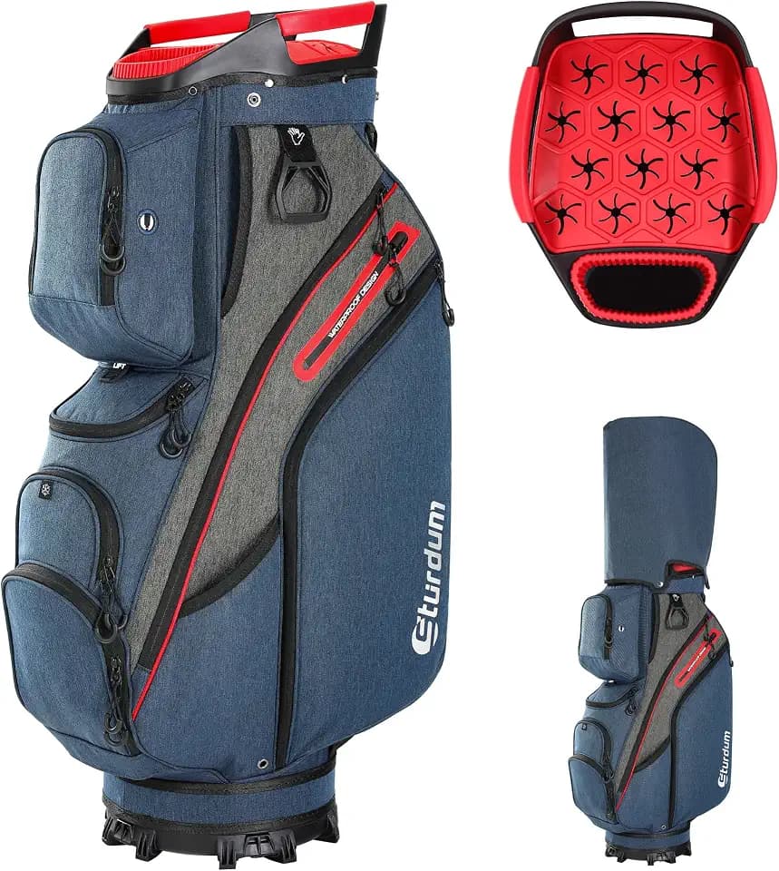 15 Way Golf Cart Bag with Rubber Grip Organize Top and 12 Pckets