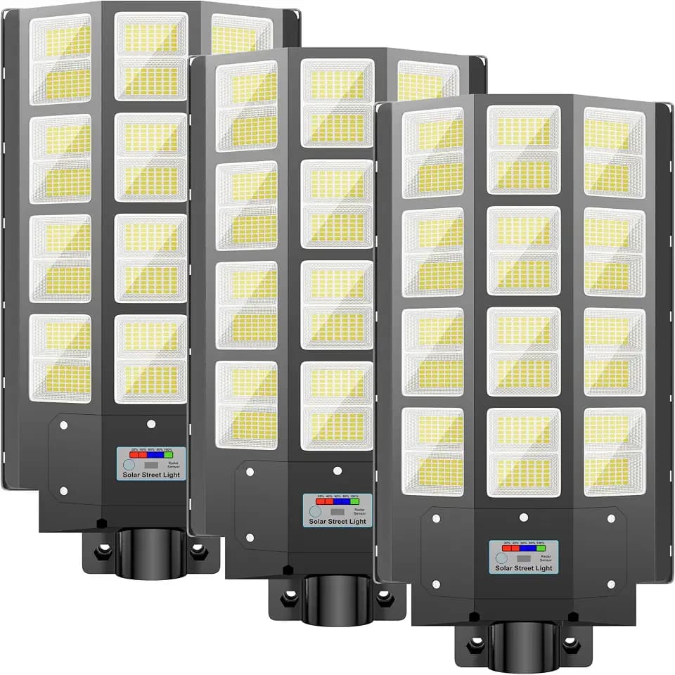 Solar Street Light 8000W, Solar Street Lights Outdoor Waterproof, 240000LM 8000K Solar Powered Street Light Dusk to Dawn with Motion Sensor, LED Wide Angle Lamp