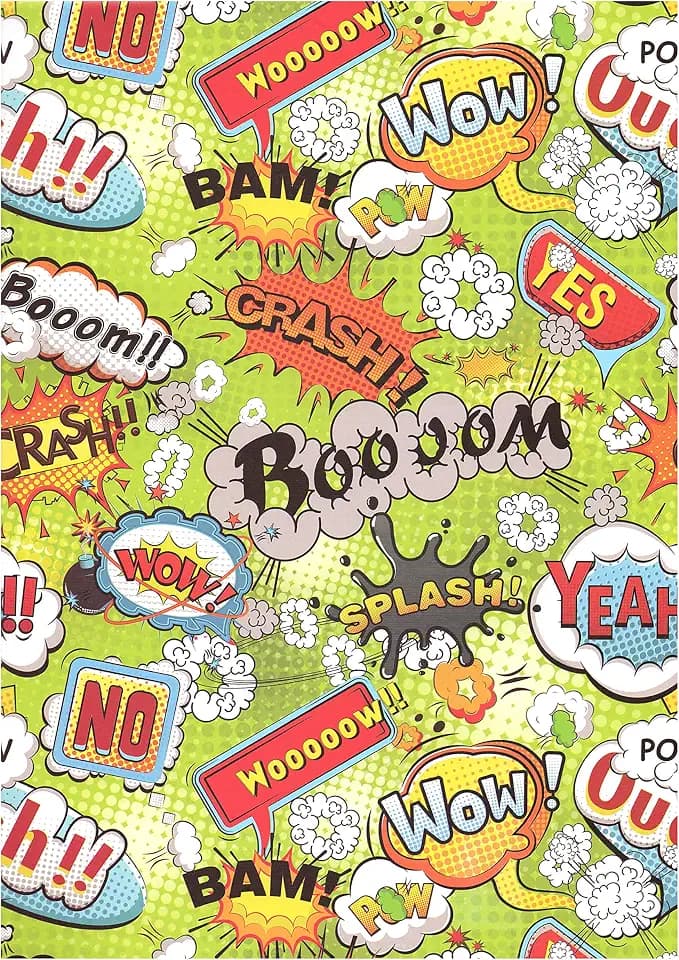 arkamii Premium Wrapping Paper Set of 4 Sheets Size 34 x 25 inch WOO CRASH BOOM (18-8678)