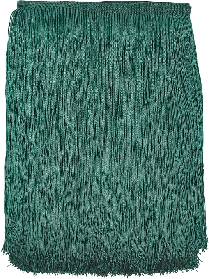10 Yards 12'' Width Fringe Trim Tassel Sewing Trim Lace Polyester Fibre Tassel for Clothes Accessories Latin Wedding Dress and DIY Lamp Shade Decoration (Blackish Green)