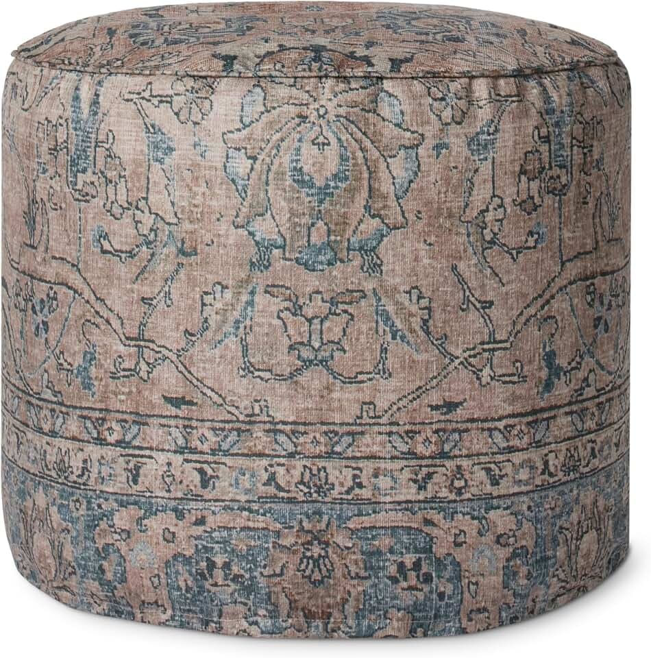 Loloi No Name Taupe 18" W x 18" D x 20" H Pouf