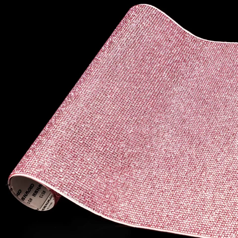 Bling Pink Rhinestone Sheets Self Adhesive, 9.4x15.8 Inch