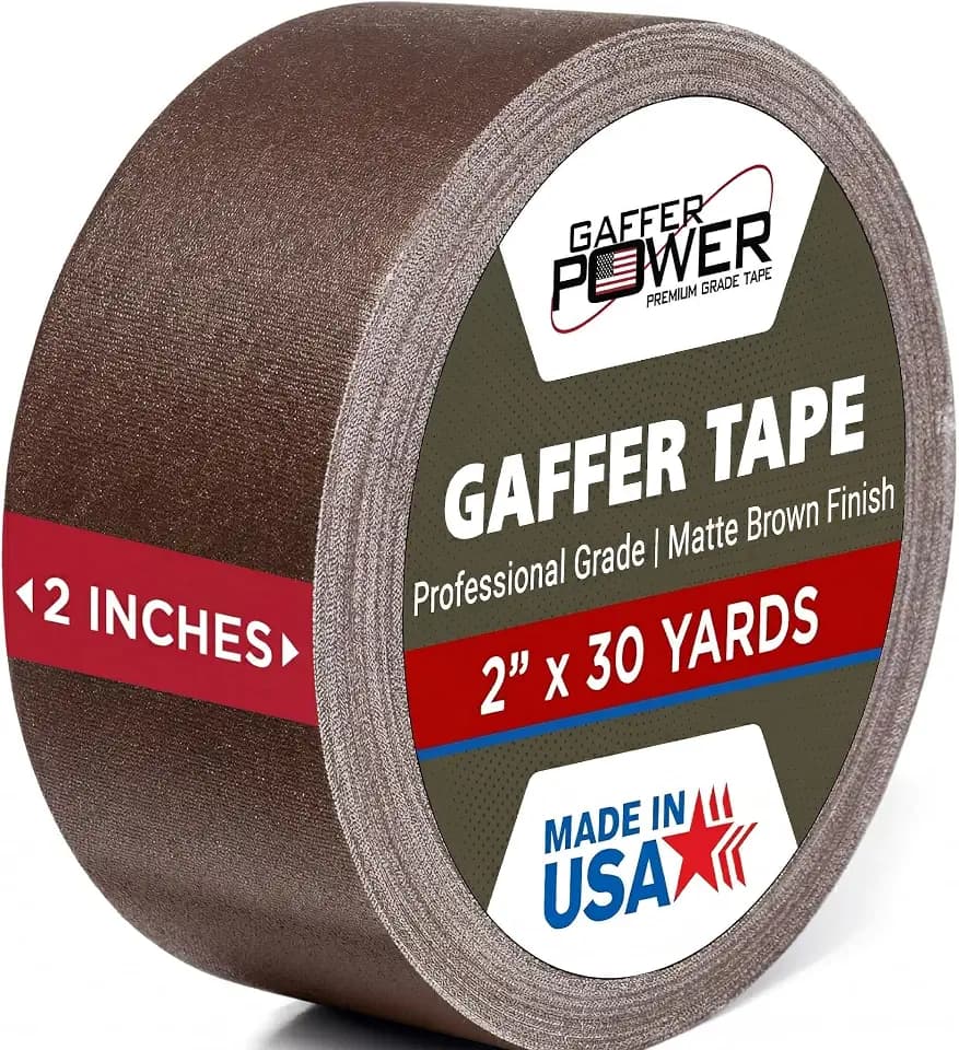 Gaffer Power Brown Gaffer Tape 2 Inch x 30 Yards, Pro Grade, Made in USA