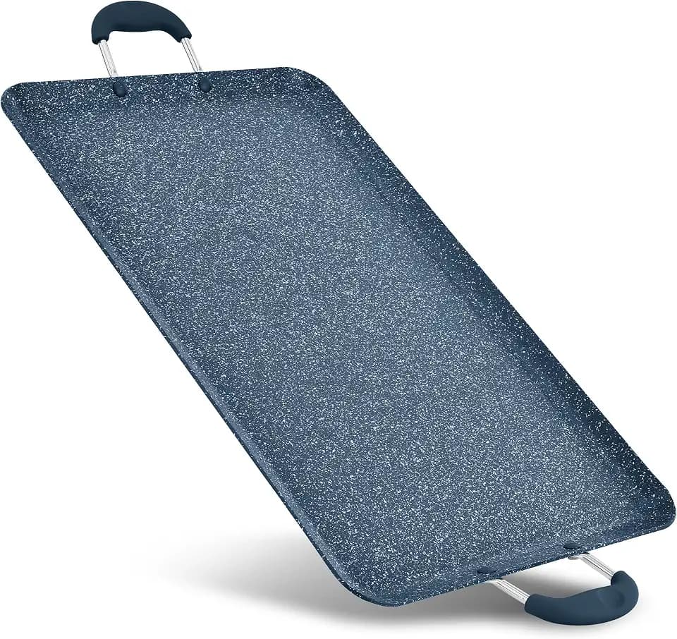 NutriChef Double Burner Griddle | Flat Top Griddle for Stove Top