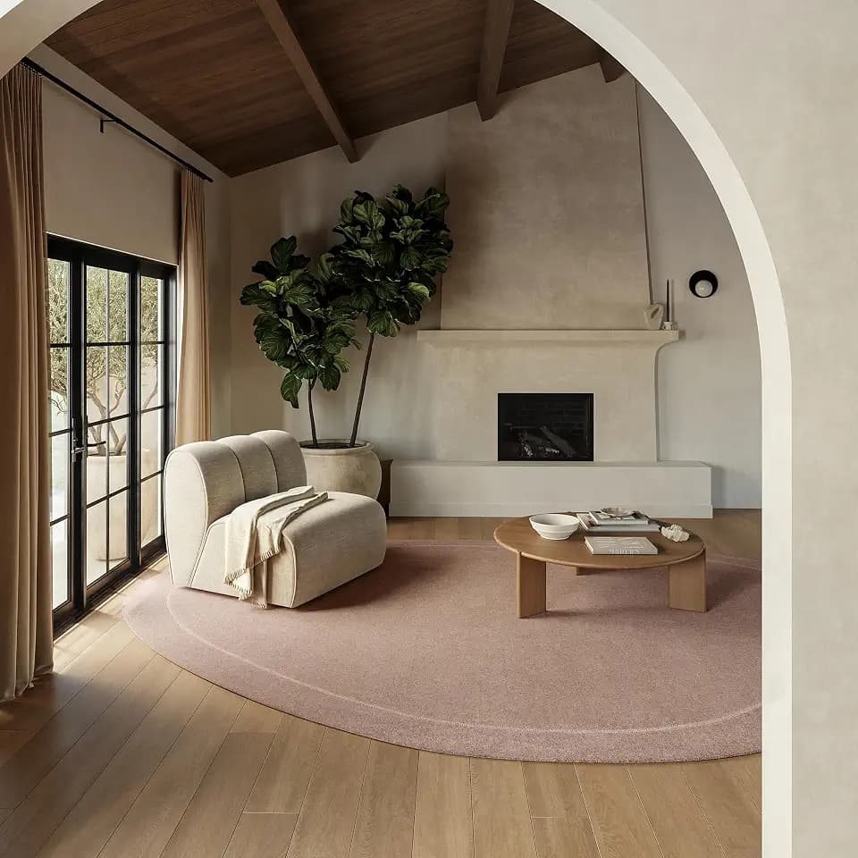 Nuloom Los Feliz Mauve Solid Hand Tufted Wool Area Rug, 4' x 6'