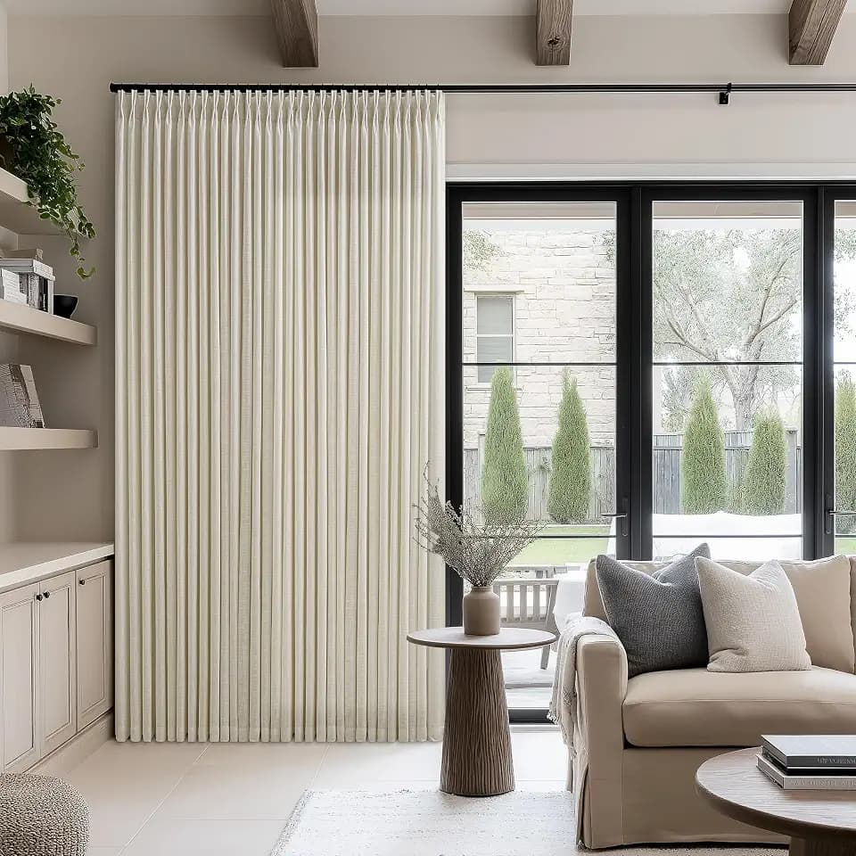 Oatmeal 84 Inches Long 70 Inches Wide Pinch Pleated Curtains 70x84