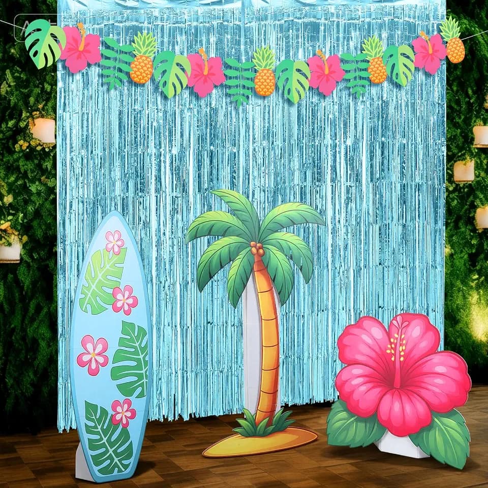 Jenaai Hawaiian Tropical Beach Party Decoration, Luau Party Supplies