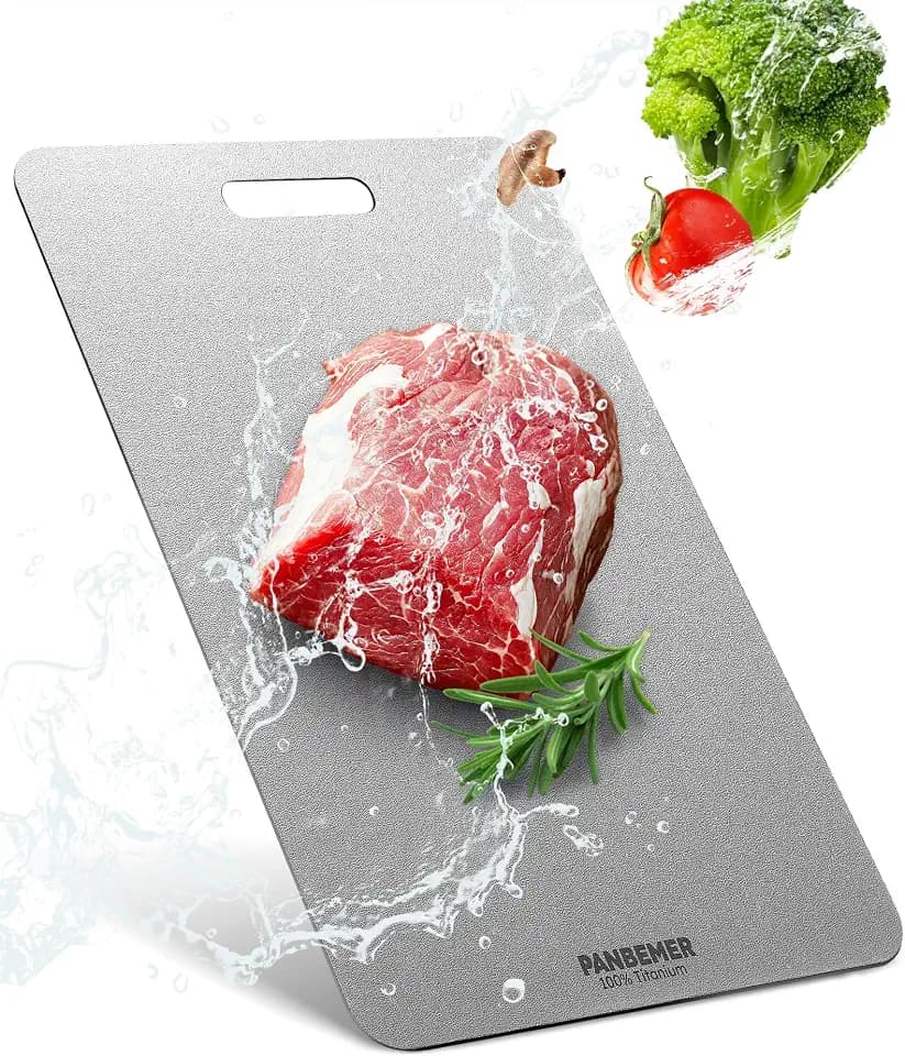 Katori Titanium Cutting Board for Kitchen, Food Grade 100% Pure Titanium Cutting Boards for Kitchen, Non-Toxic Double-Sided Chopping Board, Dishwasher Safe, Easy to Clean – 12 x 9 Inch