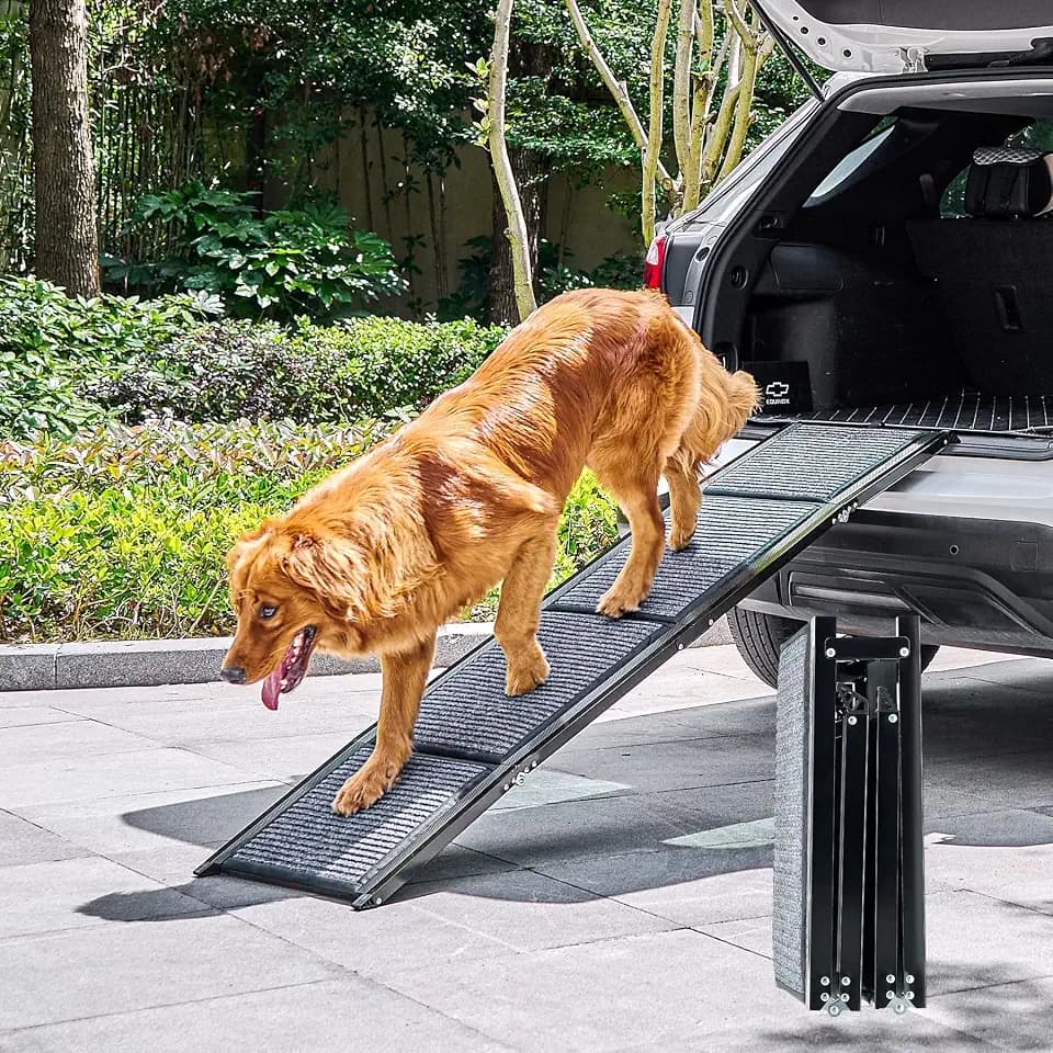 CO-Z Hunderampe Auto klappbar 170cm Leichteres EIN- und Aussteigen für kleine und große Hunde bis 90kg Hundetreppe mit Rutschfester Oberfläche für alle Fahrzeuge nutzbar (170cm)